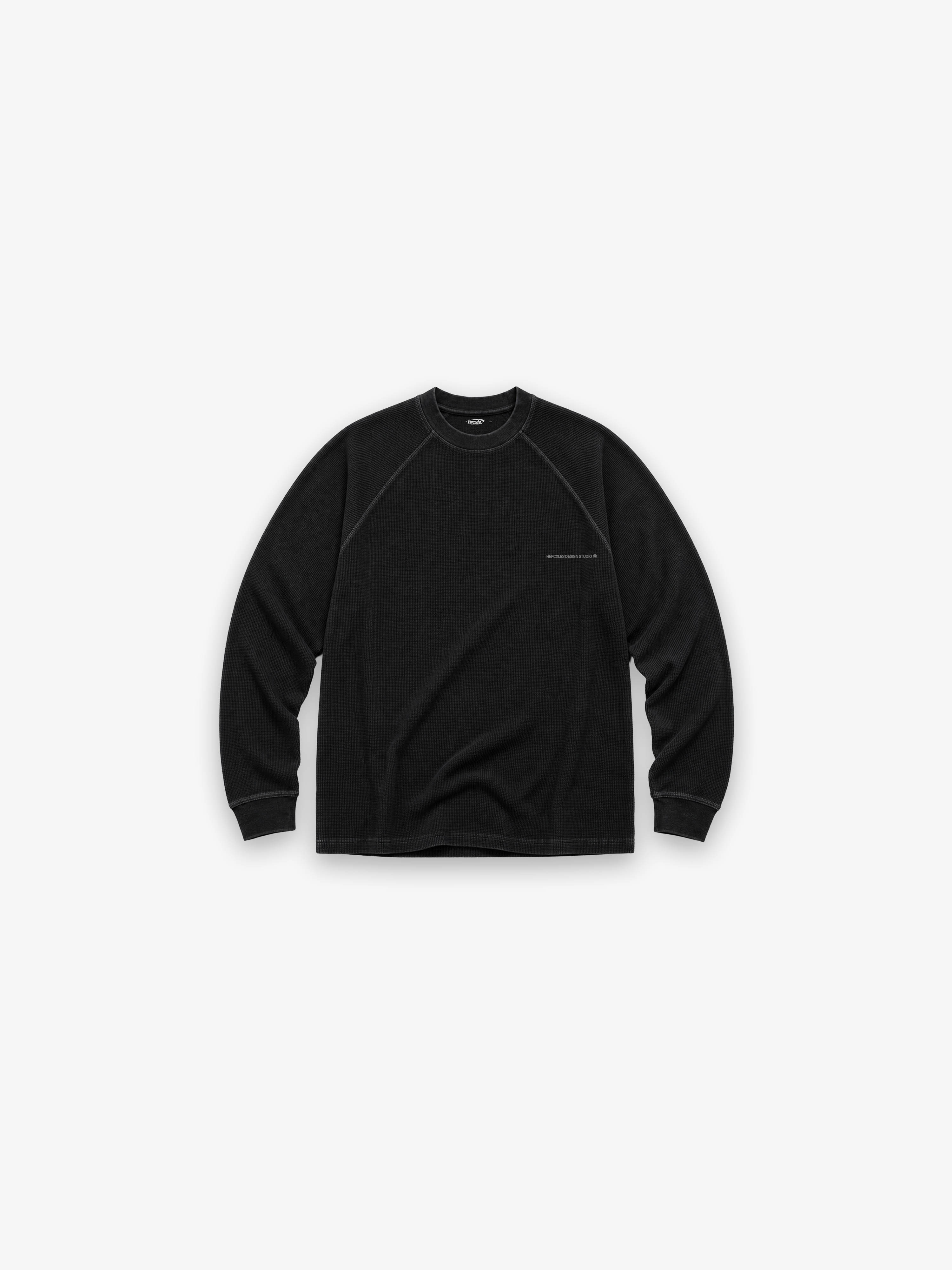 Studios Waffle Long Sleeve Black back - warehouse sale